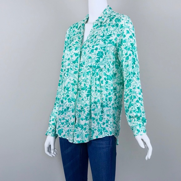 Anthropologie {Maeve} Islet Buttondown Floral Top - Picture 2 of 8